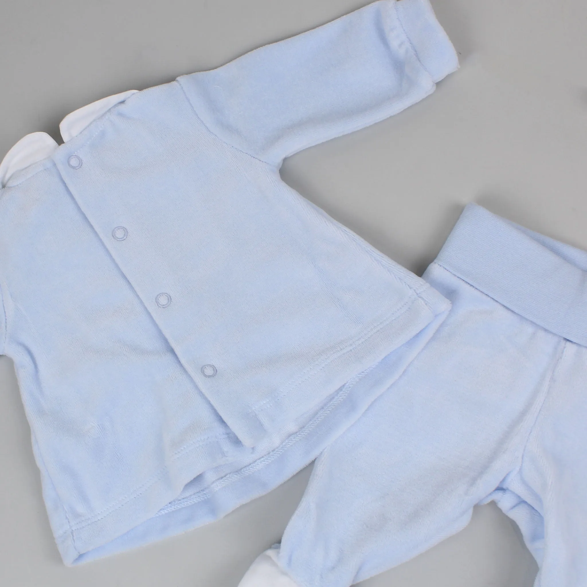 Baby Boys Velour Outfit - Blue - Tutto Piccolo