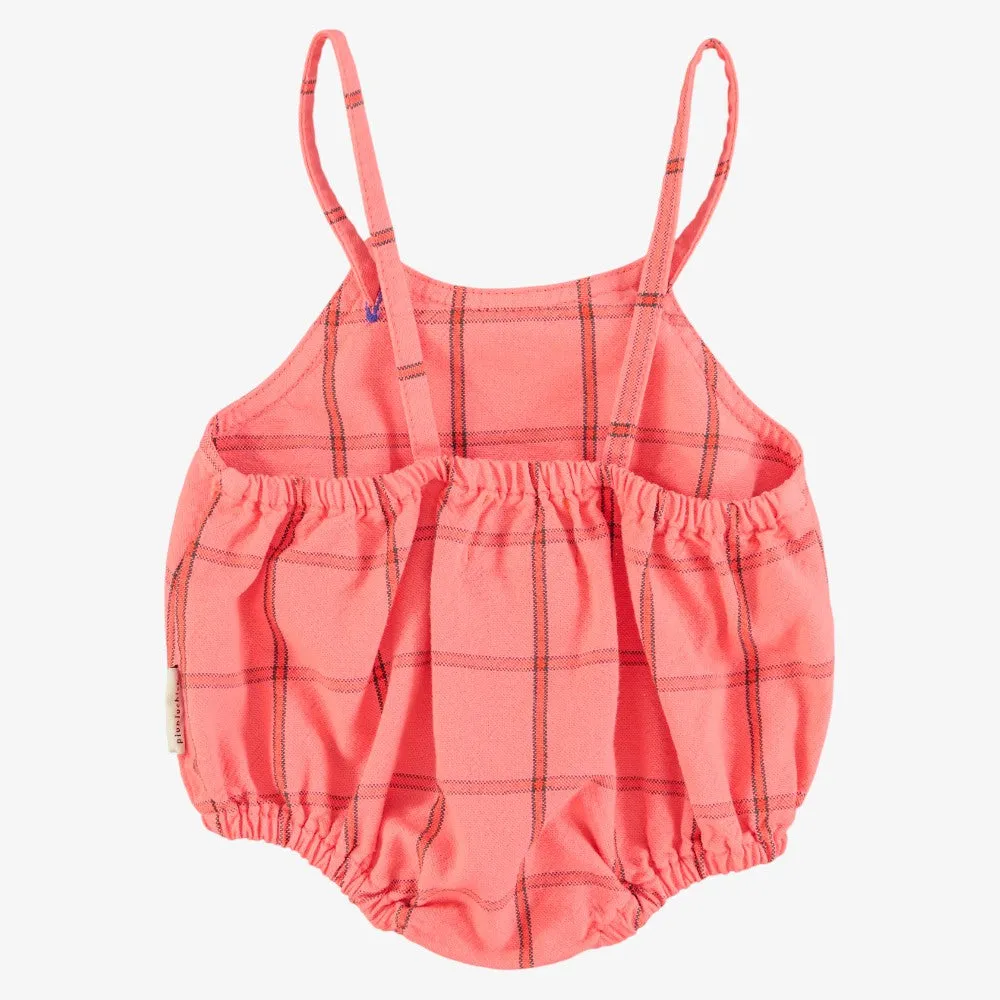 Checked Romper - Pink